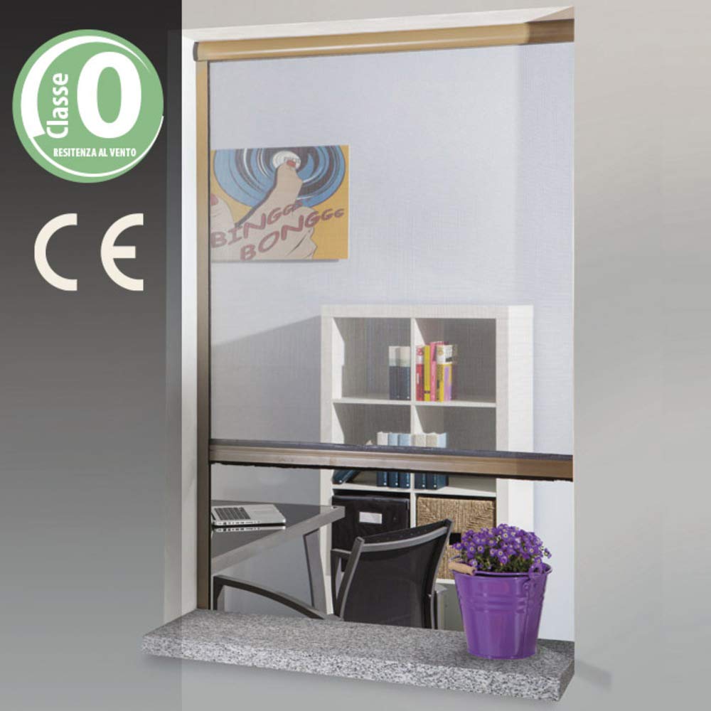 VERDELOOK Zanzariera a Rullo Verticale con Frizione e Telaio in Alluminio per Finestra, 120x170 cm, Bianco