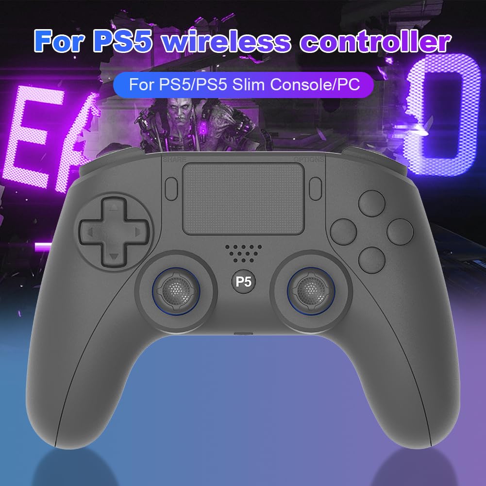 LYEAA Manette Switch Sans Fil avec Hall Joysticks/RGB/Turbo/Vibration/6 Axes/Touche Tactile, Compatible avec PS5/ Slim/Pro et PC Windows