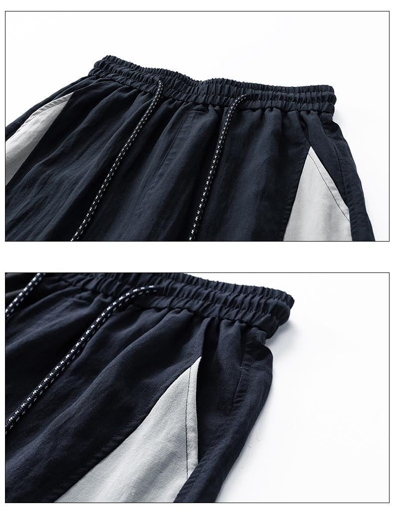 Conjunto Parche Bloque Color Joven Cremallera Media Camiseta Shorts Casual Diario-Black-L