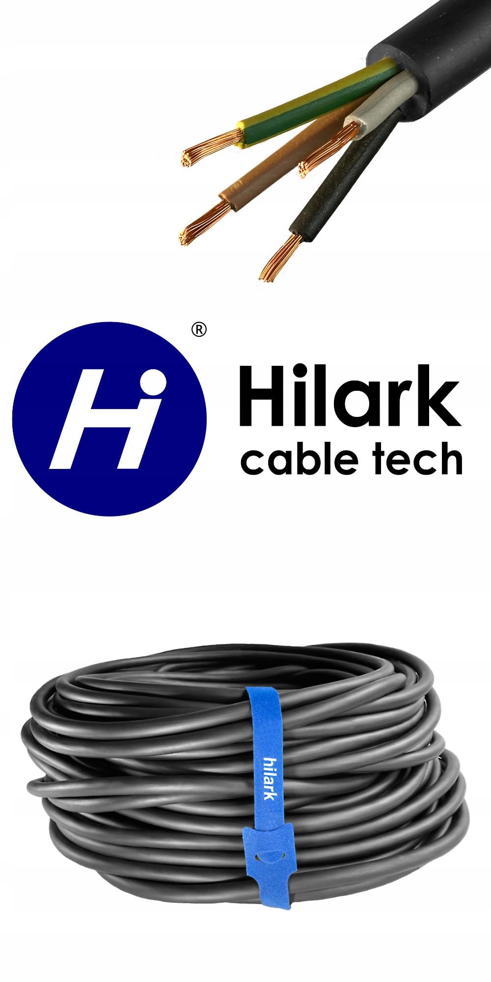 Hilark Cable Tech Gummikabel H07RN-F OnPd 4x1,5 Litze CU 20m
