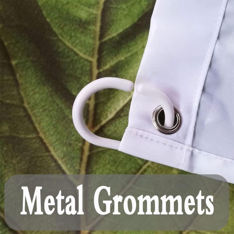 Miniatura 4 de JAWO Cortina de ducha de 72 x 72 pulgadas, tela de poliéster impermeable para baño, spa y hotel, cortinas de baño de tela blanca lavables a máquina