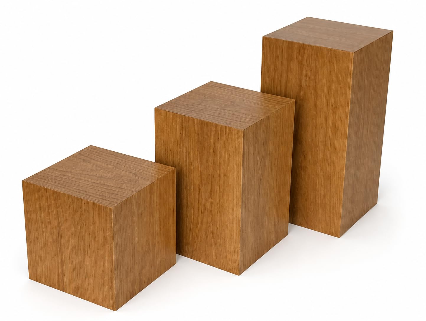 Pedestal madera. Acabado Roble claro mate. Varias medidas. (20*20*40 cms)