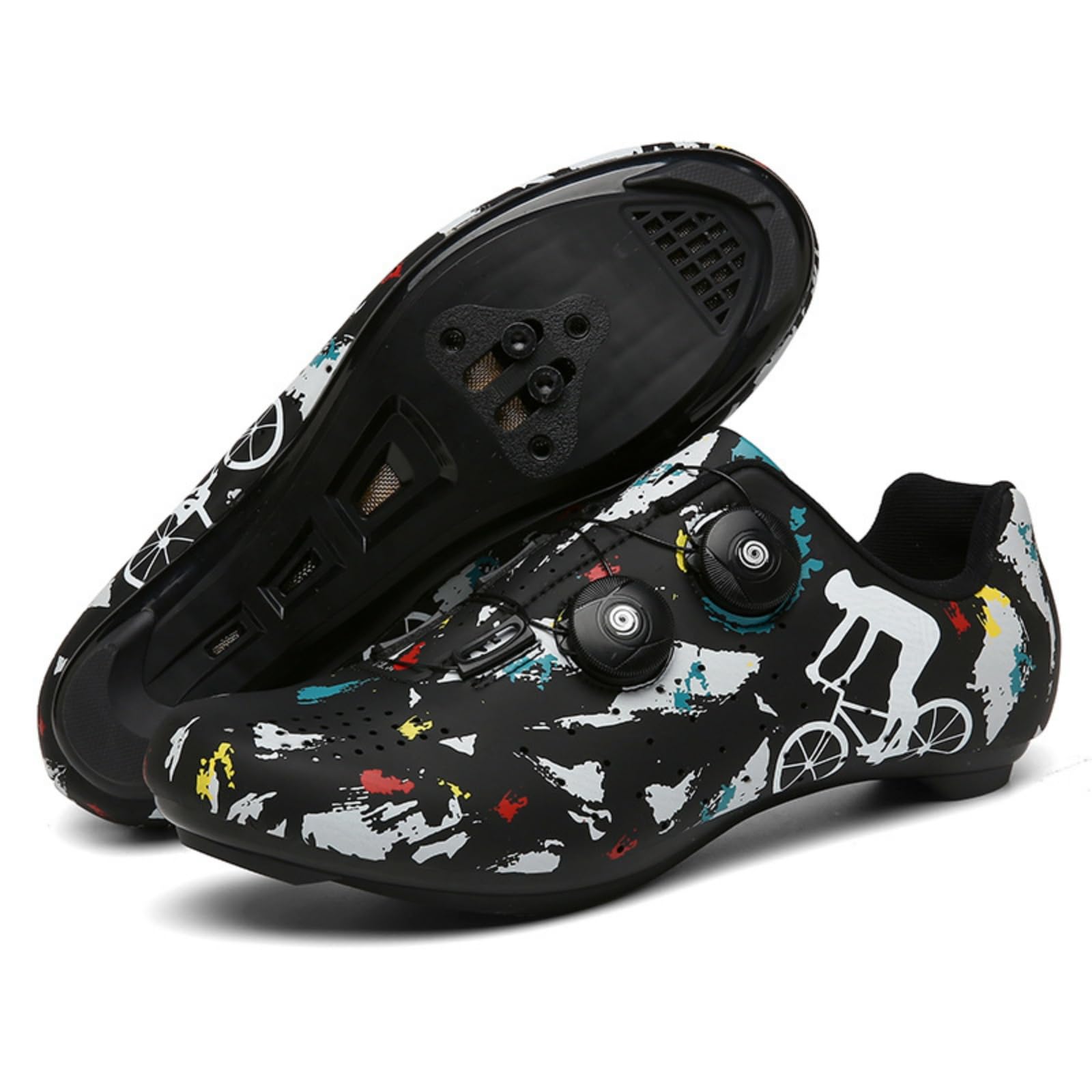 Mateju Scarpe Ciclismo Strada Uomo Donna, 36-47 EU Scarpe Bici da Corsa Uomo Donna con SPD Calas Antiscivolo Traspiranti per Sportive da Esterno