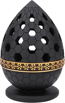 TERSCHELLING Charcoal Incense Burner, Bakhoor Burner, Oud Frankincense Resin Incense Burner for Yoga, Spa and Aromatherapy, Office & Home Decor Black