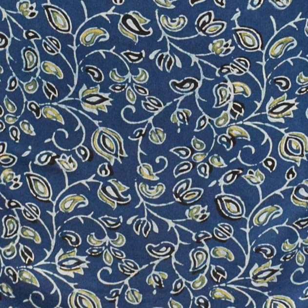 Image of Ethnics of Kutch Women's Ajrakh Modal Silk Natural Dye Hand Block Print Unstitched Kurta Fabric (For Lenght - Refer Bullet Point Below)