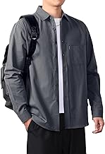 Men's Shirt, 3/4 Sleeve, Long Sleeve, Summer Clothing, Casual, Solid, Business Casual, Casual, Oxford, Cool, Sweat Stain Prevention, Simple, Fashionable, Popular, Spring, Summer, Autumn