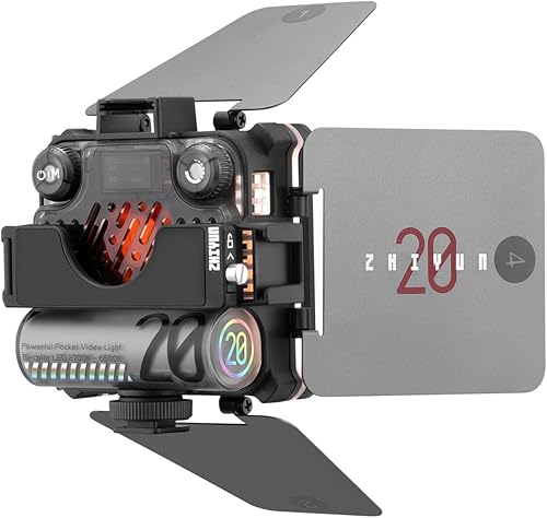 Miniatura 3 de Zhiyun Fiveray M20 - Luz de video para cámara con jaula de 20 W, luz de relleno de bolsillo, 2700K-6500K, TLCI97+, CRI95+, iluminación máxima