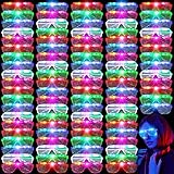 200 Pieces LED Glasses for Glow in Dark Party Favors Supplies, Hora Loca Party Supplies, 5 Colors Light up Sunglasses Shutter Shades Neon Rave Glasses for Adults Kids Night Running