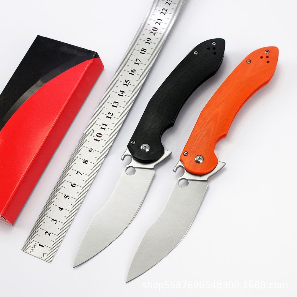 Joa Klappmesser 9" Taschenmesser Slim Aus Stahl S30V & G10, Lang Outdoor Survival Messer Edc Multi Jagdmesser, Scharfes Einhandmesser Allzweckmesser mit Haken & Clip, Geschenk für Männer