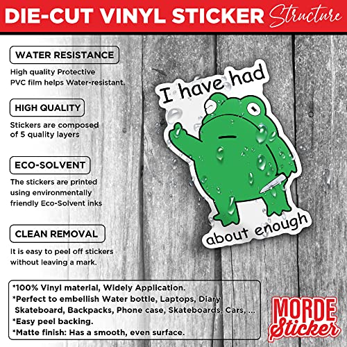 I Have Had About Enough Frog Sticker Frog With Knife Funny Cute Die-Cut Waterproof Vinyl Sticker For Laptop Water Bottle Phone Case Cars Merchandise Decor Decal Stuff Gift Idea For Her Him Adults Kid #TOP2