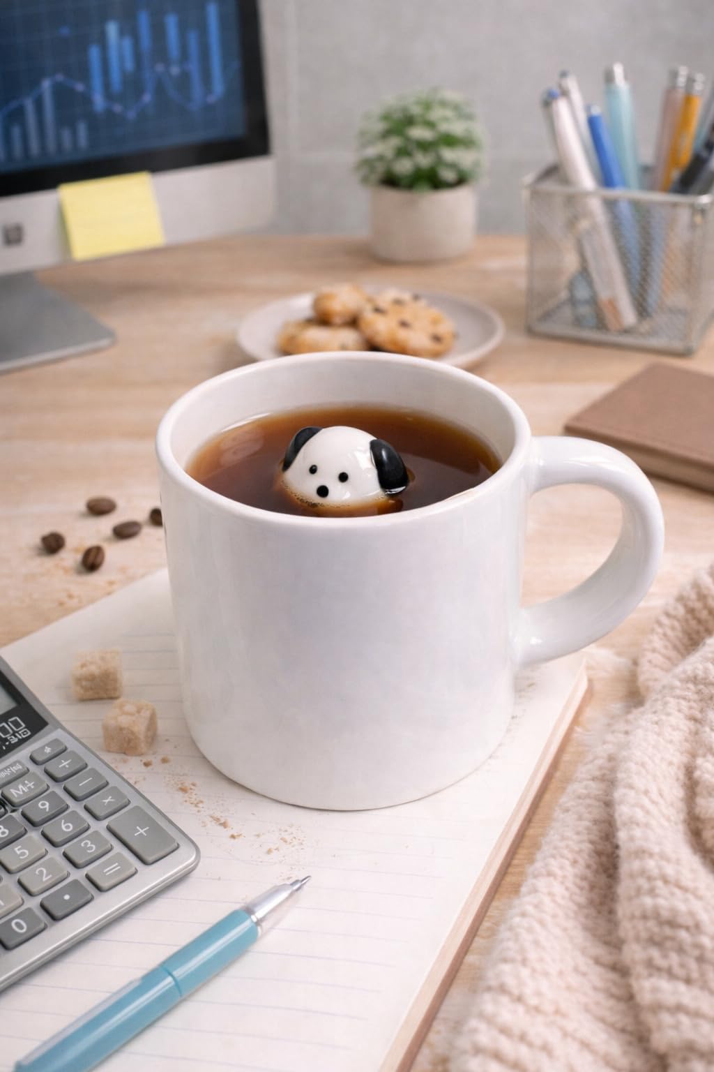 ARVALE Sürpriz Köpek Figürlü Seramik Kahve Kupası - Gizli Tasarım Mug Bardak