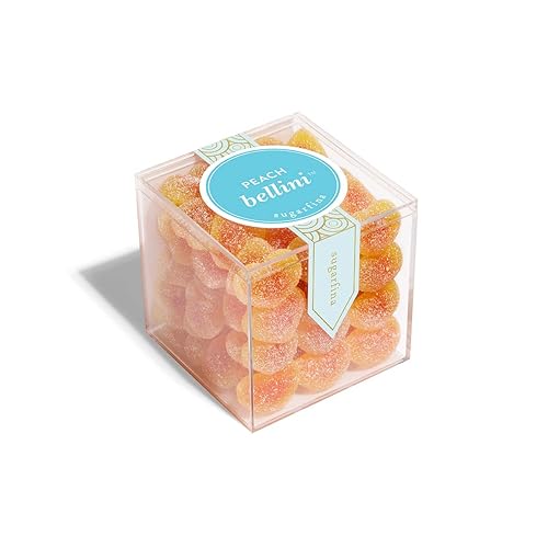 Miniatura 8 de Sugarfina Peach Bellini - Cubo de caramelo pequeño, gomitas, 3.6 onzas, 1 unidad