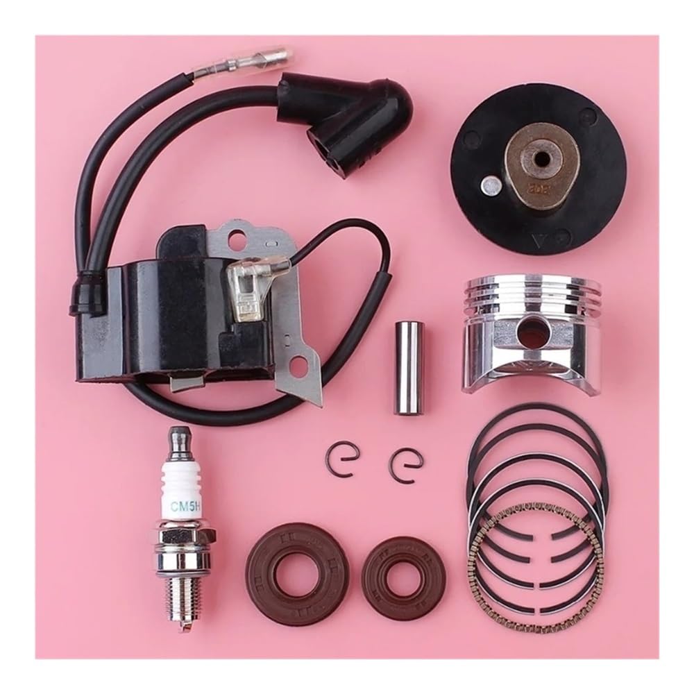 Bobina de Encendido, pistón de 35mm, polea de árbol de levas, Sello de Aceite, Kit de bujías Apto for GX25 GX 25 25cc, Pieza de Repuesto for cortacésped de 4 Tiempos