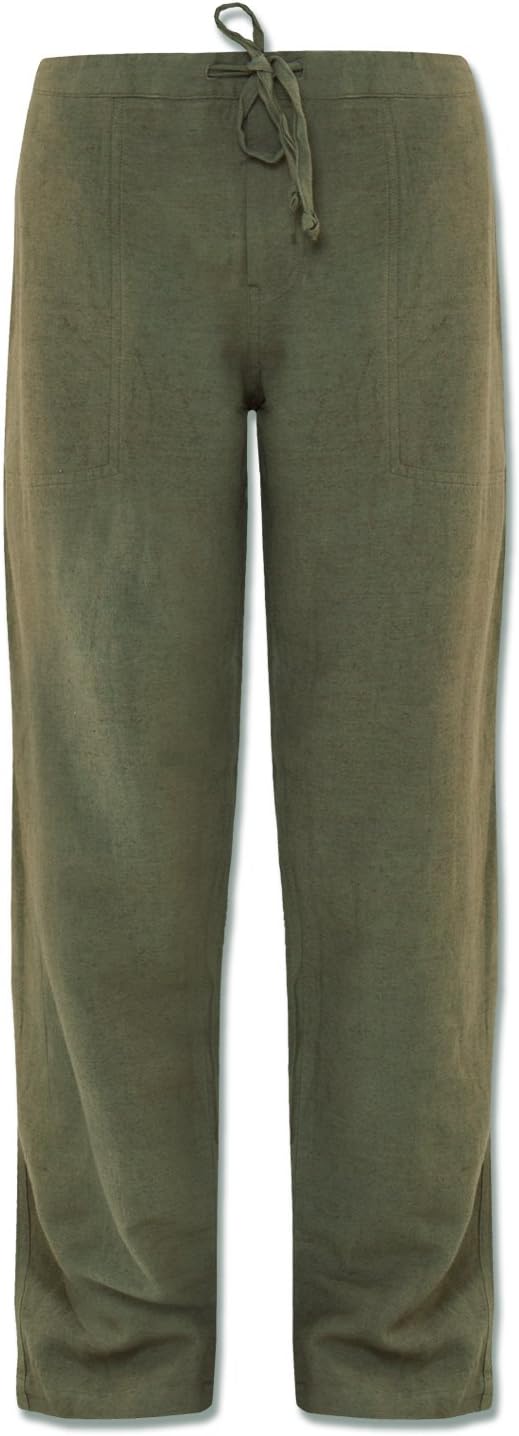 Soul Flower Men's Hemp Yoga Pants - Casual Unisex Lounge Bottoms with Pockets for Men and Women
