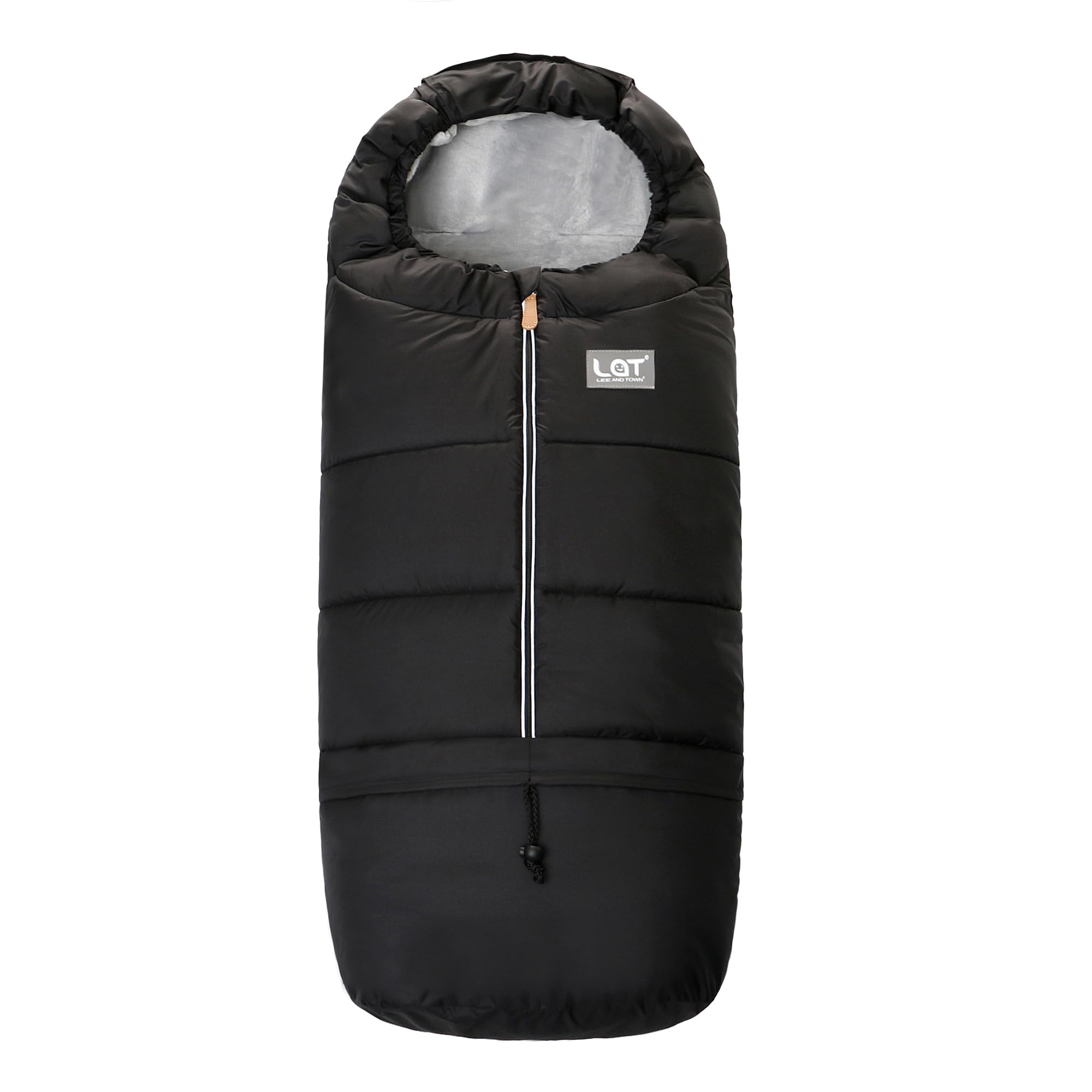 LAT Universal Footmuff for Pushchair,Extended and Removable,Winter Cosy Toes Fit Baby Bunting Liner for Stroller,Buggy,Pushchair & Pram Footmuffs,Water & Wind Proof to Protect Infant(Basic,Black) - Image 4