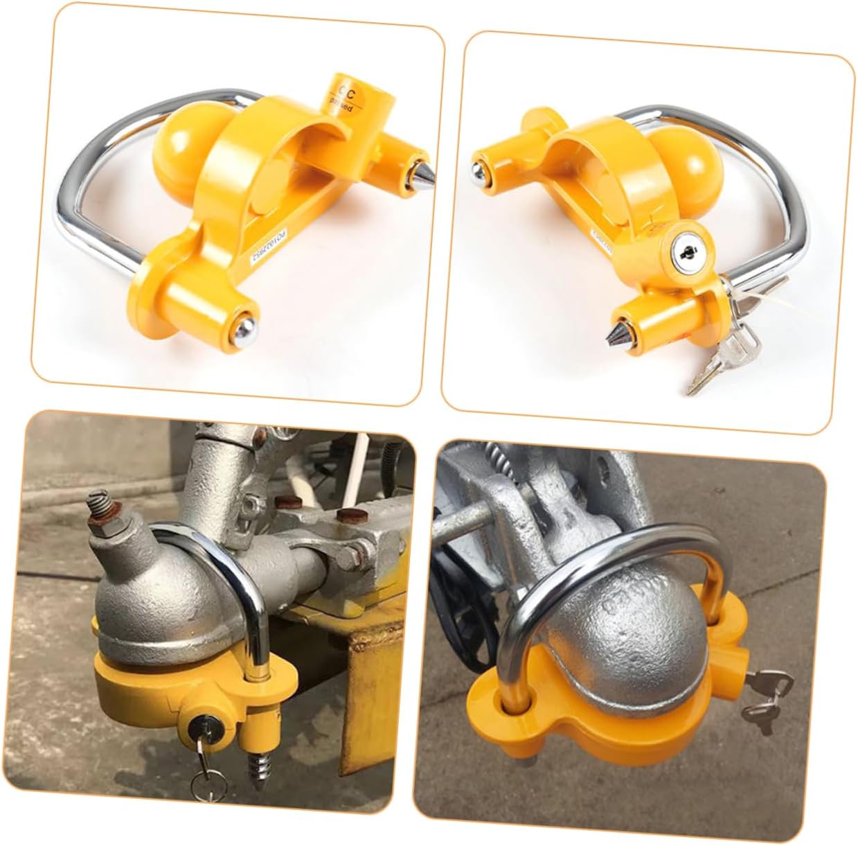 Cabilock Travel Trailer Hitch Lock Heavy-Duty -Theft Device for Rvs Boats Suvs Secure Connection with Keys Versatile Locking for Safety and Theft Deterrence