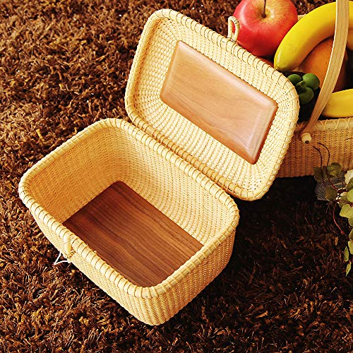 Teng Tian Nantucket Basket Basket Tea Fruit Basket Handicraft Storage Basket Desktop Organizer Woven Rattan Handwoven Rattan Storage Basket Set With Lid For Shelves And Home Organizer Bins #TOP2