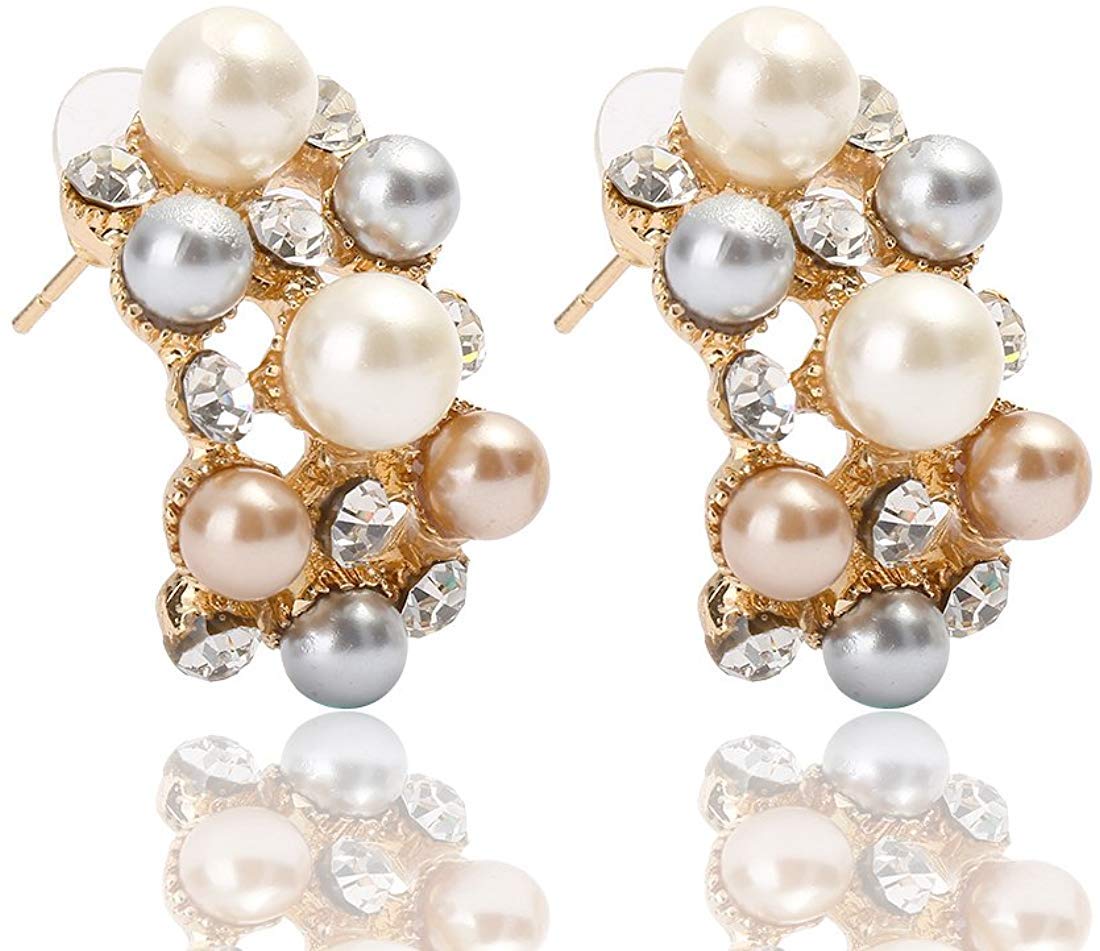 Pearl Studded Necklace Set with Earrings for Girls