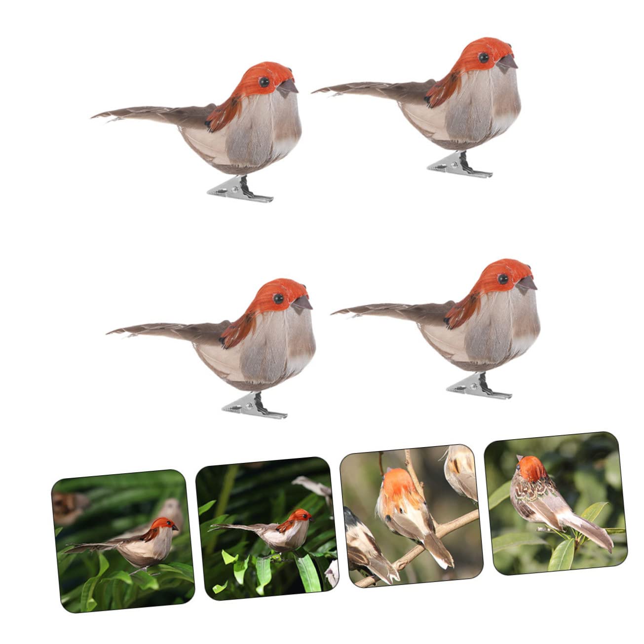 Alipis 16 Pezzi Simulazione Uccello Cardinale Decorazioni Per Esterni Desk Top Decor Realistico Modello Di Uccello Figurine Per Esterni Uccello Finto Con Clip Statua Di Uccello Con Clip