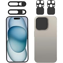 Privacy Cover for 15 Pro/iPhone 15 Pro Max with Front Camera Cover for Privacy and Security, Won't Affect Face Recognition 2 Pack