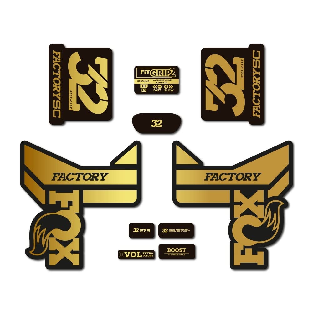 STAR SAM Stickers Compatible with Fox 32 Factory SC Step cast 2017 Chrome Gold 1 cm