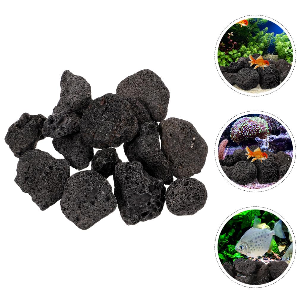 Yardwe 4packungen Naturstein Deko Für Aquarien Und Pflanzen Packung Große Schwarze Vulkanische Steine Porös Und Atmungsaktiv Für Garten Und Aquarienlandschaften