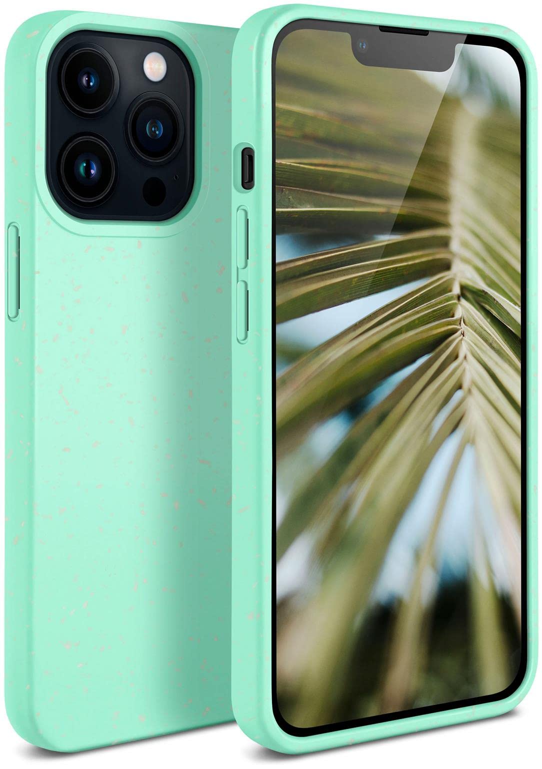 ONEFLOW Sama Sama Case Compatible with Apple iPhone 13 Pro - Sustainable Plant Fibres Mobile Phone Case Biodegradable without Plastic Vegan and Environmentally Friendly - Turquoise