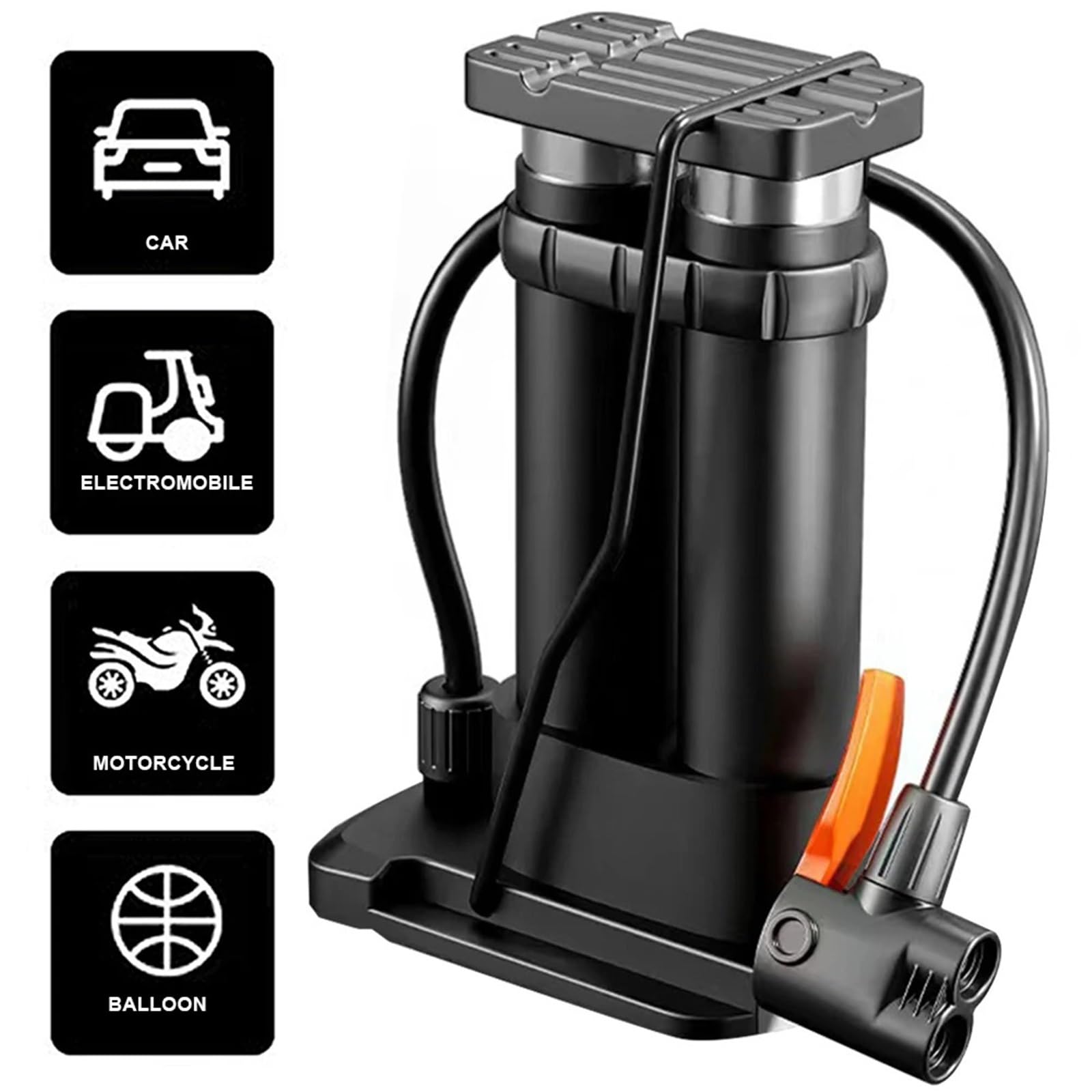 Pompa Portatile a Pedale con manometro Pompa ad Aria for Pneumatici for Bicicletta Pompa elettrica for Moto ad Alta Pressione for Biciclette Gonfiabile a Sfera per Biciclette, Mountain Bike