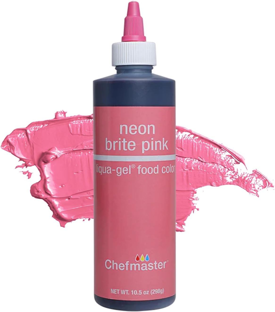 Chefmaster Neon Pink Liqua-Gel® Food Coloring | Vibrant Color | Professional-Grade Dye for Icing, Frosting, Fondant | Baking & Decorating | Fade-Resistant | Easy-to-Use | Made in USA | 10.5 oz