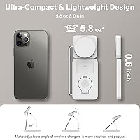 Vista 2 de 3 in 1 Wireless Charging Station, PD20W Foldable Magnetic Wireless Charger for Apple Devices iPhone 12-16 Series Apple Watch AirPods Pro (White)