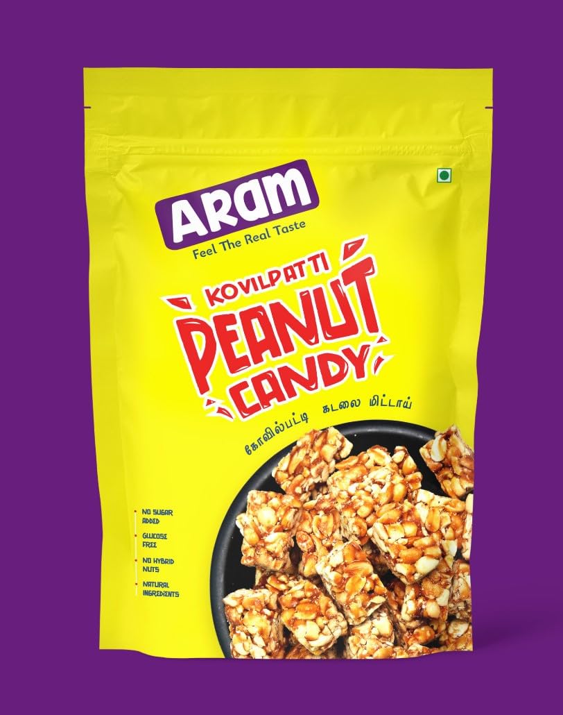 ARAM CANDY Kovilpatti Peanut Chikki | Pure Jaggery Mittai | GI TAG PRODUCT |No White Sugar, No Preservatives |FEEL THE REAL TASTE| Indian Sweets | Pack of 3 X 200G (Cardamom, small) (B0BWY45YHF) Amazon Price History, Amazon Price Tracker