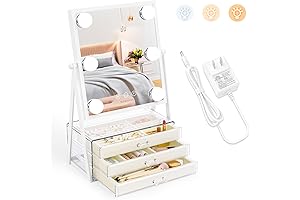 Wobsion Hollywood Vanity Mirror Makeup Essentials Storage