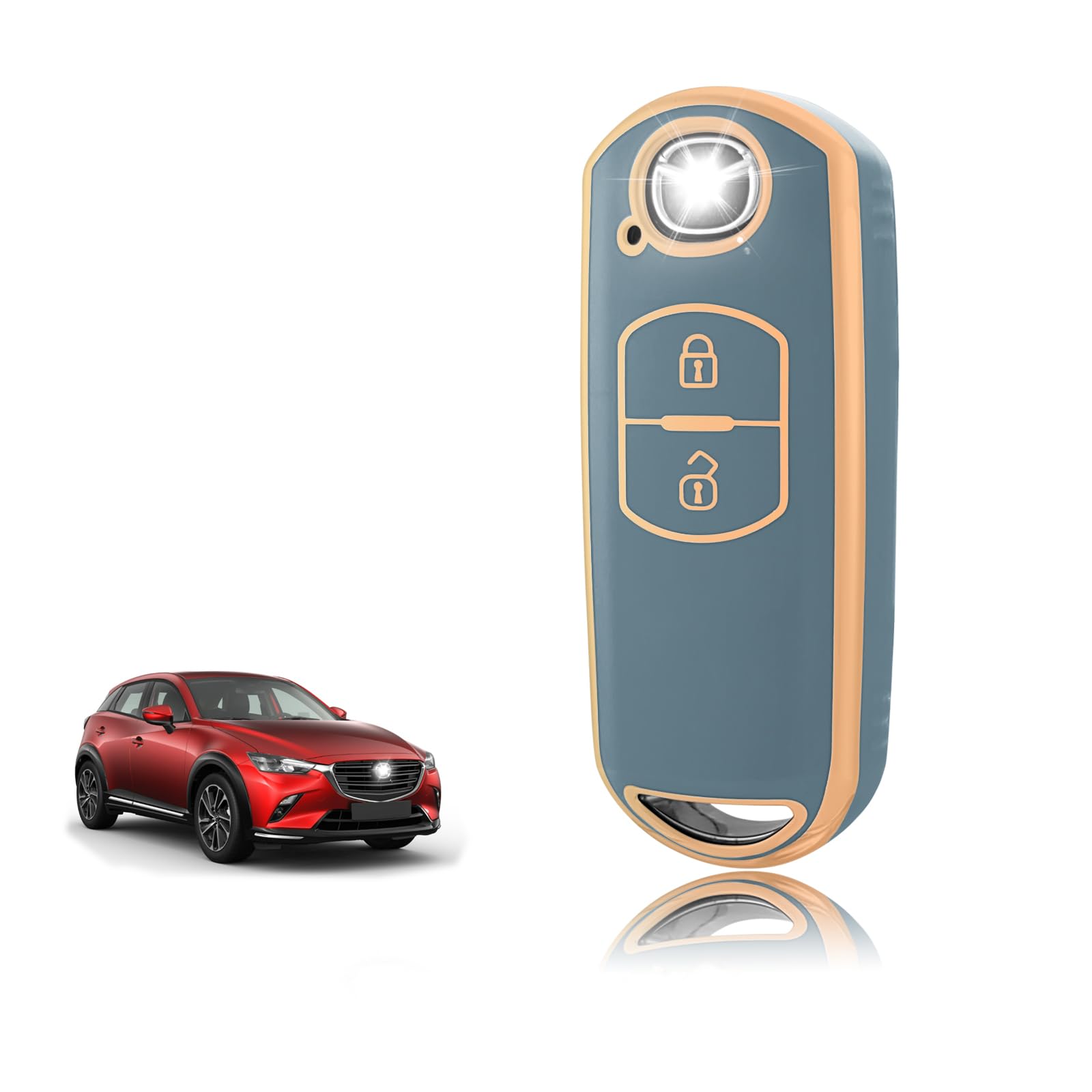 OFFCURVE Cover Chiavi Custodia Chiave Copri Chiavi Copri Telecomando Adatto per Mazda 3 6 CX-30 CX-50 CX-60 CX-90 CX-4 CX-5 CX-8 CX-9 MX-5 MX-30 Axela Saloon MX-5 Miata RF 3 Hatchback 3