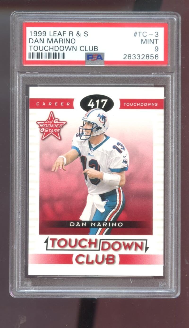 1999 Leaf Rookies & Stars Touchdown Club #TC-3 Dan Marino PSA 9 Graded Football Card NFL Miami Dolphins R And S