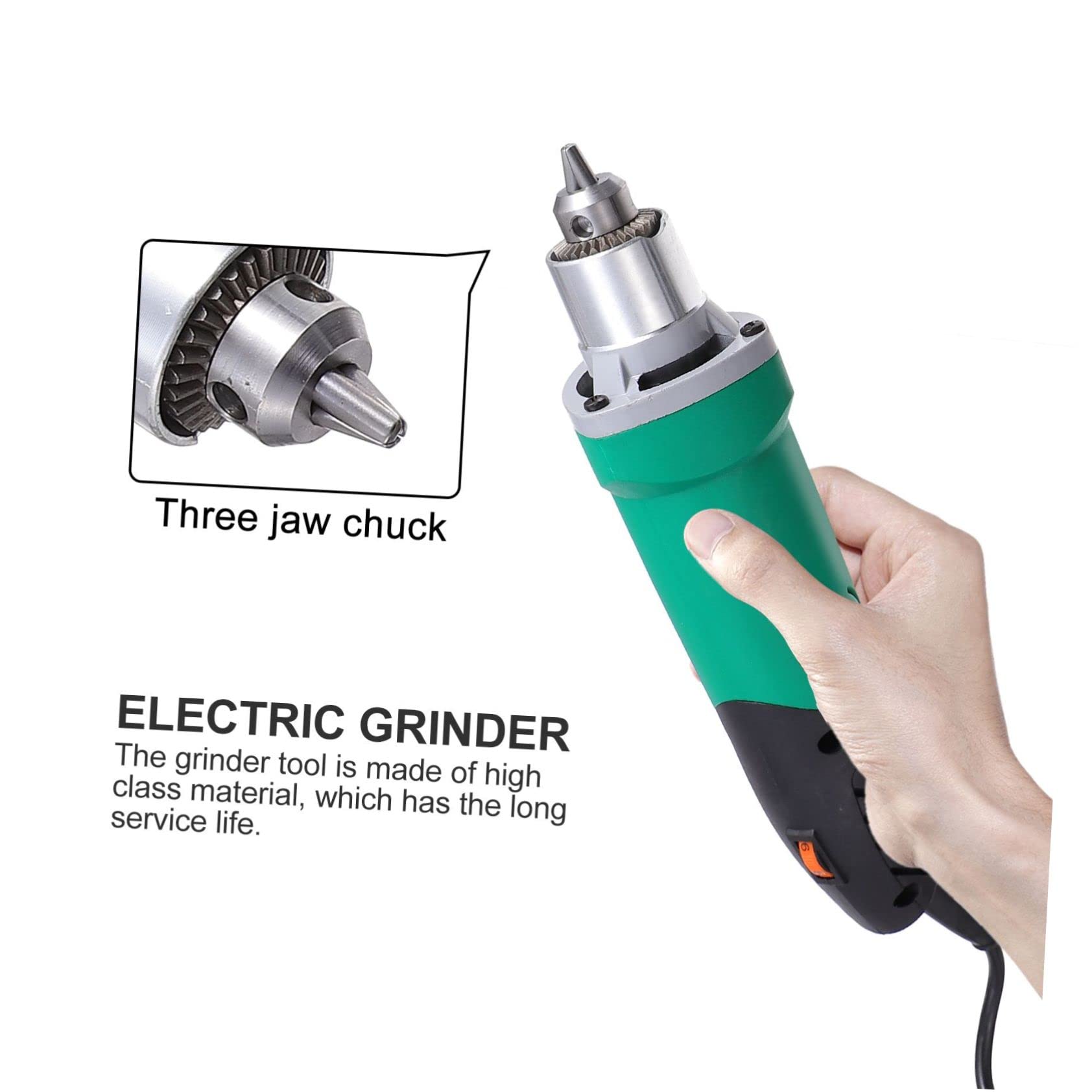 jojofuny Smerigliatrice Elettrica 6,5mm 500w ad Alta Velocità Mandrino di Precisione Regolabile a 6 Livelli per Incisione e Modellismo Struttura in Plastica e Metallo