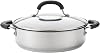 Circulon Total Non Stick Saute Pan with Lid 30cm - Induction Suitable Stainless Steel Saute Pan with Toughened Glass Lid, Durable Oven & Dishwasher Safe Cookware, Silver