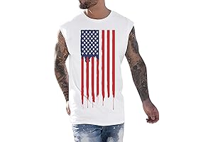 Patriotic American Flag Tank Top for Men - Perfect for Memorial Day...