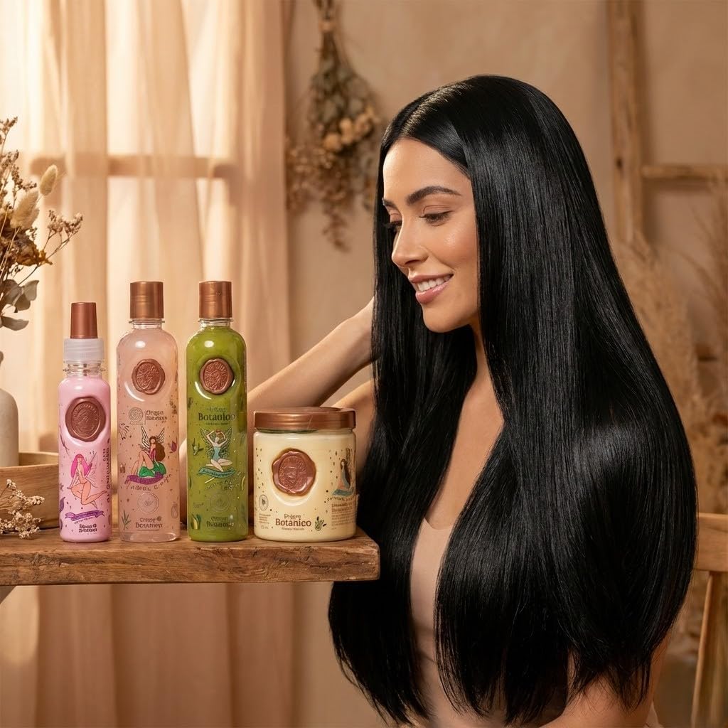 Botanical Keratin Hair Straightening Ritual 250ML + Accelerated Growth and Ultra Repair SOS Kit: Onion Shampoo, PLEX Intensive Conditioner, Heat Protectant for Hair + Applicator