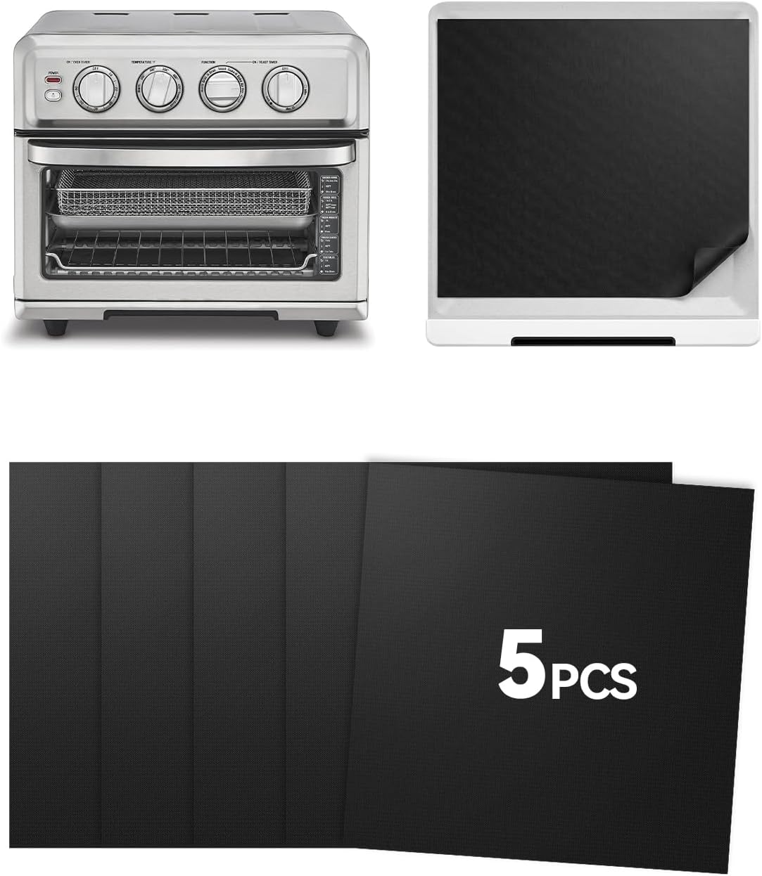 5-Pack Oven Liners Compatible with Cuisinart Air Fryer Toaster Oven