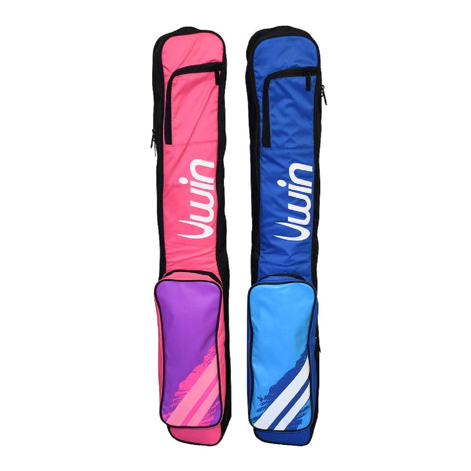 New 2020 Uwin Hockey Bag - Multi Stick Bag - Extra Pockets - Carry Strap - Blue, Pink (Pink/Purple/Charcoal)