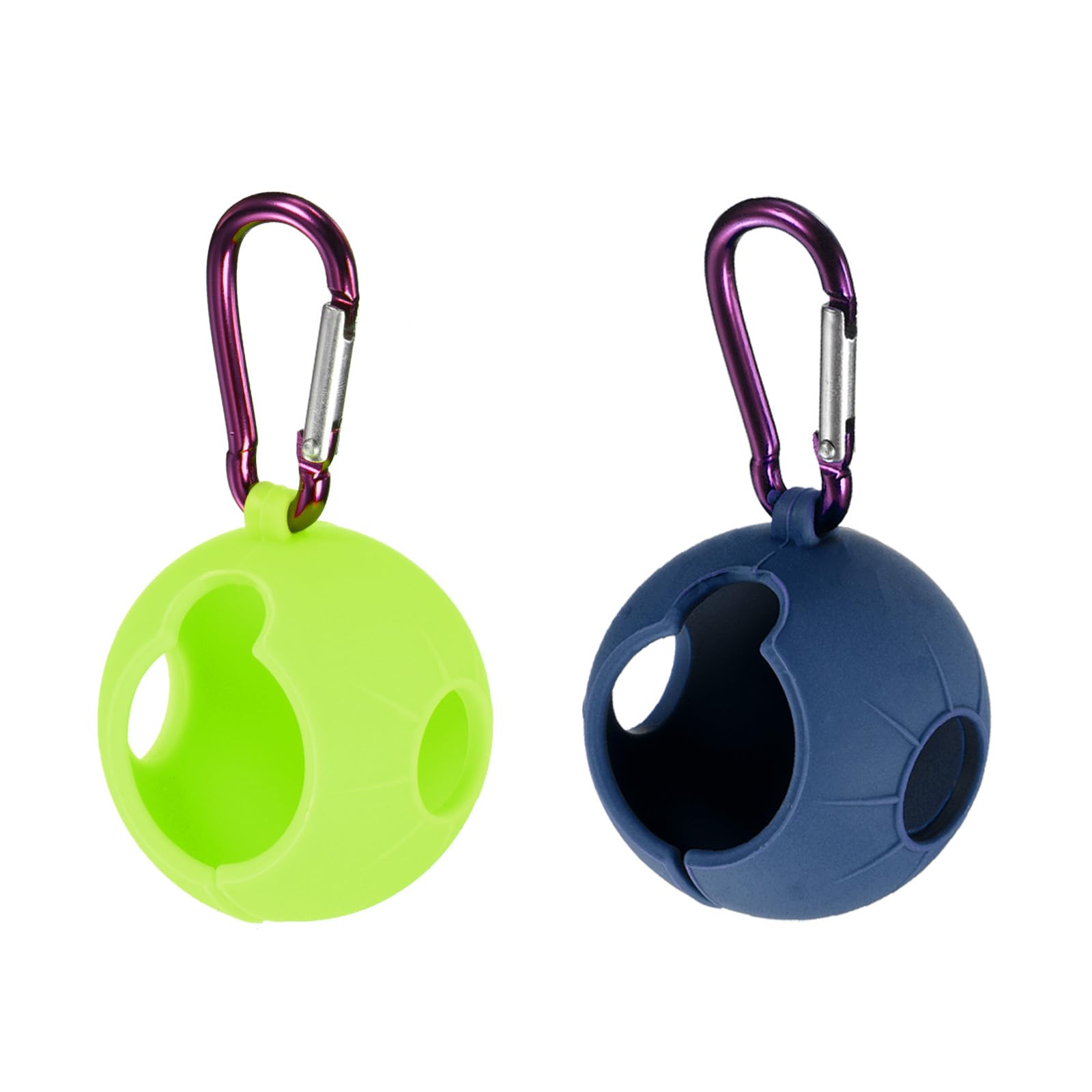PATIKIL Golf Ball Holder, 2 Pack Silicone Balls Carrier Protective Portable Sleeve with Buckle for Golf Bag Belt Green, Blue