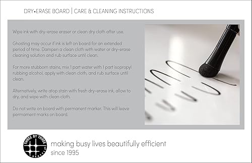 Miniatura 2 de Three by Three Seattle Agenda semanal de borrado en seco de 35 x 14 pulgadas sin marco para decoración de oficina hogar o escuela blanco