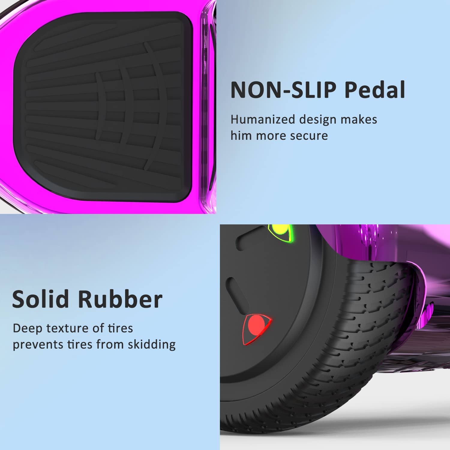 RCB Hoverkart Gyropode Hoverboard Kart pour Enfant et Adulte, Hoverboard et Kart avec Bluetooth-Musique/LED-Roue Clignotante, Cadeau pour Enfants