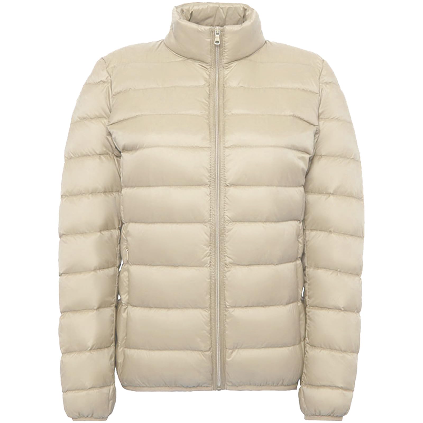 Chaqueta de invierno cálida para mujer, cuello alto, talla grande, ligera, de moda