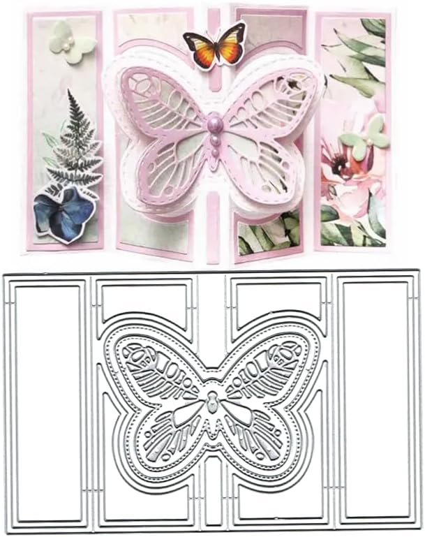 Matrices de marco de hojas sueltas de mariposa, troqueles de metal, marco de mariposa, plantillas de corte de metal para manualidades, álbumes de