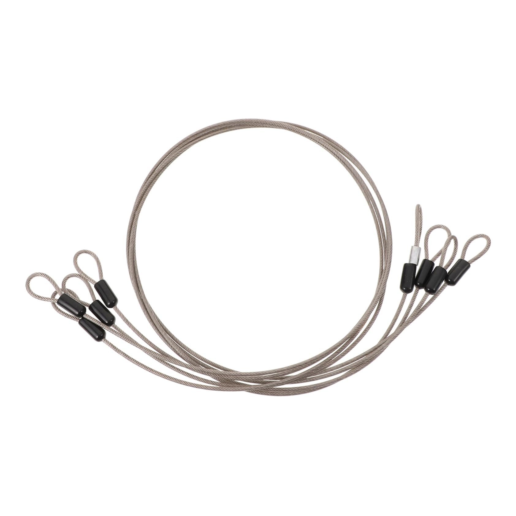 SOLUSTRE Outdoor Stainless Steel Ropes 4pcs Lanyard Cables Multi-Purpose Hanging Wires Dog Walking Rope Silver 3mm*1m