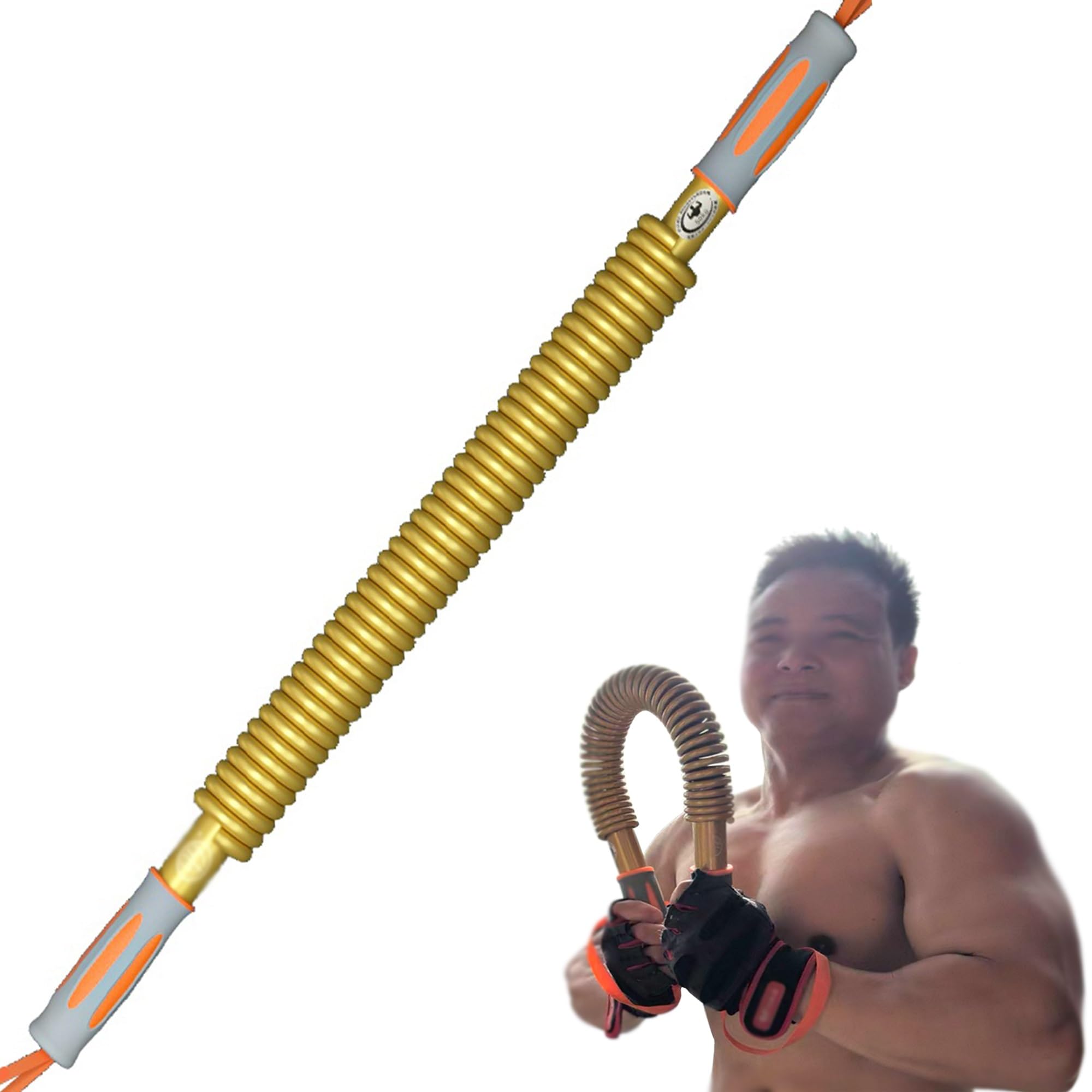 ZGFHNY Power Twister Bar, 40kg, 50kg, 60kg, 70kg, 80kg, 90kg, 100kg, 110kg Heavy Duty Spring Chest Expander for Chest Workout, Shoulders, Forearm, Biceps and Arm(176lb(80kg))