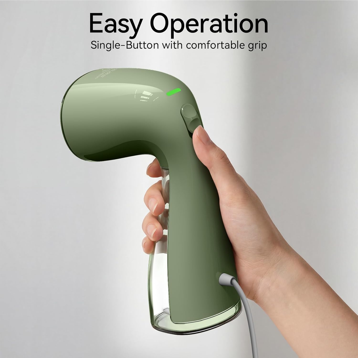 HiLIFE Steamer for Clothes, Portable Handheld Design, 240ml Big Capacity, 700W, Strong Penetrating Steam, Removes Wrinkle, for Home, Office and Travel(ONLY FOR 120V) (Olive Green)