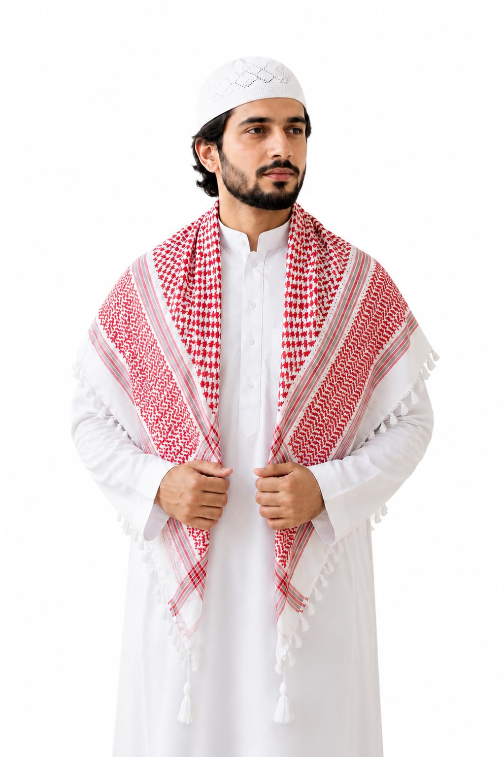 Cotton Men scarf with Net Namazi topi-image-23