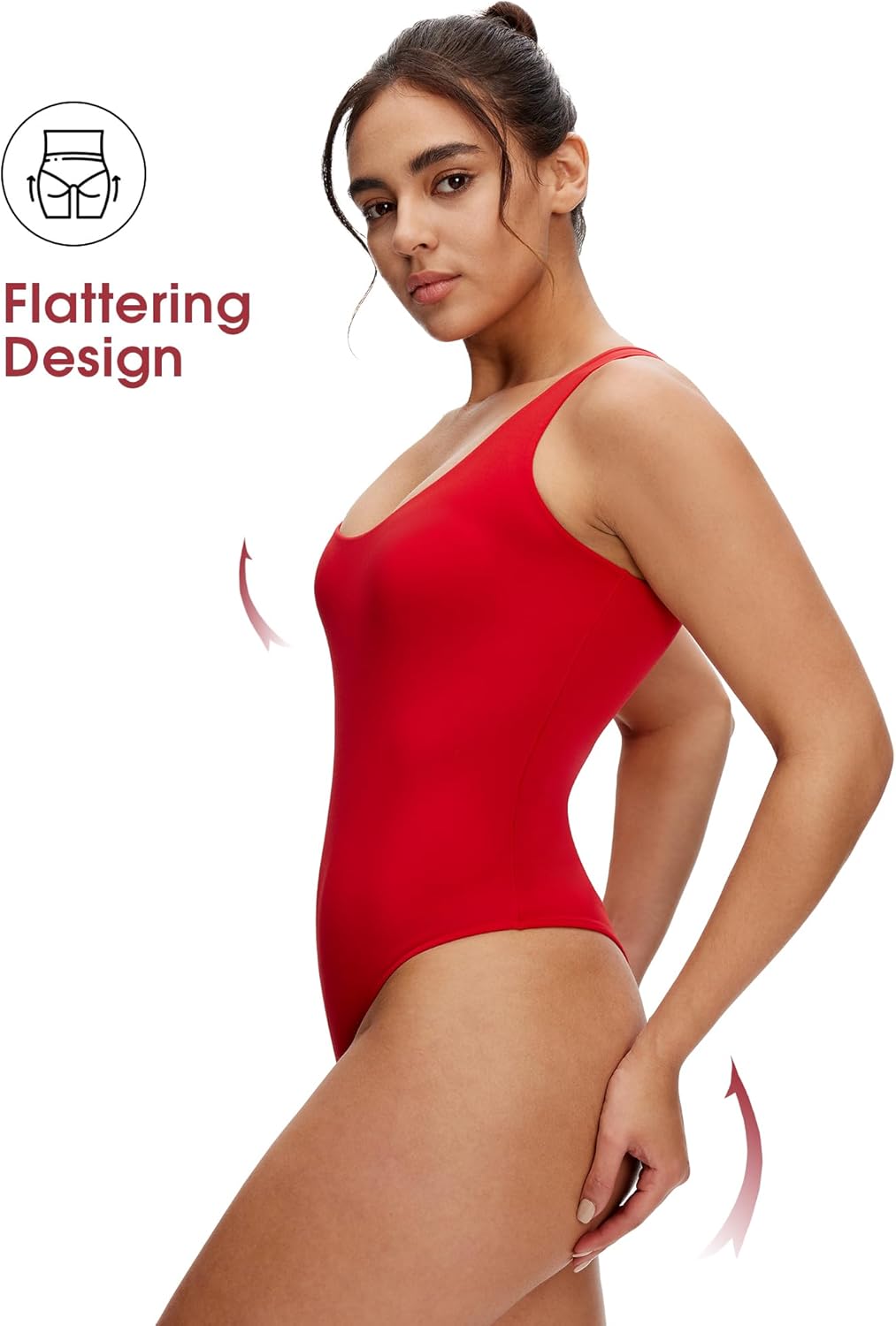 NANJI Sleeveless Tank Bodysuit for Women - Slim Fit Scoop Neck Thong Body Suit, Stretch Double Lined Tops Casual Going Out - Image 4